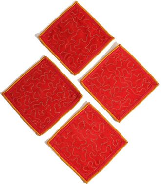 Tiramisu Autumn Blaze Embroidered Cocktail Napkins