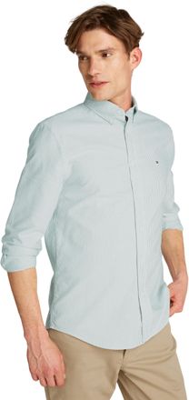 Tommy Hilfiger Men Heritage Oxford Stripe RF Shirt MW0MW36238 L/S Shirt, Green, XXL