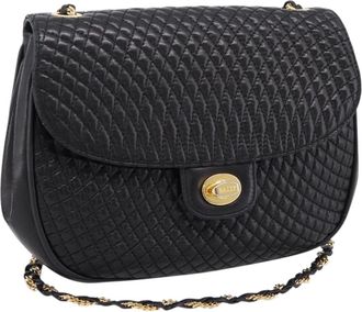 Bally Vintage Chain Quilted Leather Leather Shoulder Bag Bag (Pre-Owned)
