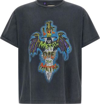 Gallery Dept. Tops, Heren, Zwart, XL, Katoen, Live For Metal Tee