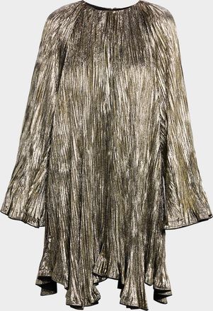 Ulla Johnson Claire Pleated Long-Sleeve Mini Dress