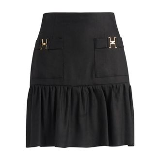 Elisabetta Franchi Short Skirts, female, Black, Size: M Gonna