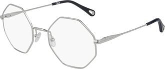 Chlo&eacute; Glasses, unisex, Gray, Size: 53 MM Geometric Frame Glasses