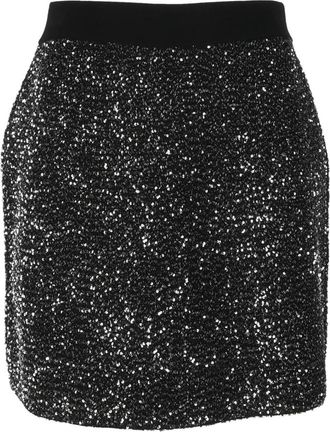Elisabetta Franchi Gebreide Rok - Dames - Korte rokken - Zwart - L - Rokken