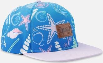 Deux par Deux Flat Brim Shell Print Cap in Blue Seashell Print at Nordstrom, Size 12-24 M