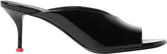 Alexander McQueen Alexander McQueen, Heeled Mules, female, Black, Size: 7 1/2 US Black Patent Leather Heeled Mules