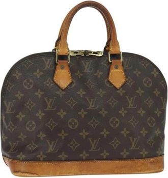 Louis Vuitton Pre-owned Leren Handtas - Dames - Vintage Handtas - Bruin - ONE Size - Leer - Vintage
