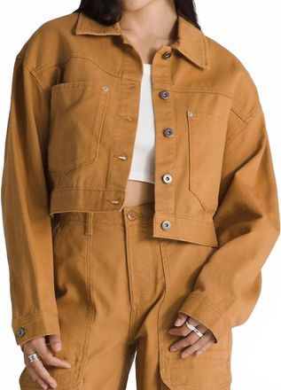 Vans Raynes Crop Trucker Jacket In Brown Sugar