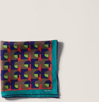 Miu Miu Printed silk scarf