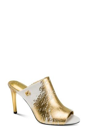 DKNY Donna Slide Sandal in Ivory/Gold at Nordstrom, Size 9.5