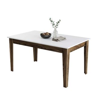 Dmora Mesa Fija Viverone, 6 Plazas, Forma Rectangular, Soporta 120 Kg, 145x88x75h Cm Marr&oacute;n Nogal