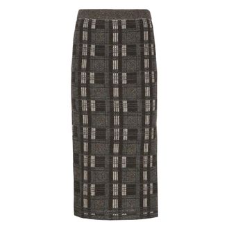 D.exterior Gonna a quadri in misto alpaca - - Skirts - Donna - Marrone - M