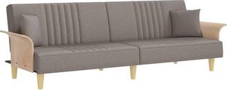 vidaXL Sof&aacute; Cama Con Reposabrazos Tela Gris Taupe Vidaxl