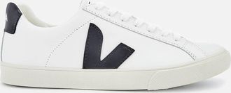 Veja Womens Esplar Leather Court Trainers in White/Black - Size UK 2