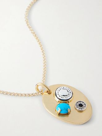 Maison Mayle Collana Con Finitura Oro, Turchese, Peltro E Cristalli Arpelle