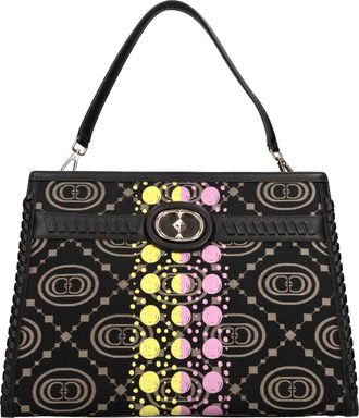 La Carrie Monogram Tas van Stof en Leer - Dames - Handtassen - Zwart - ONE Size - Leer - Tassen