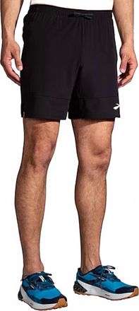 Brooks Mens High Point 7 2-In-1 Running Short In Black