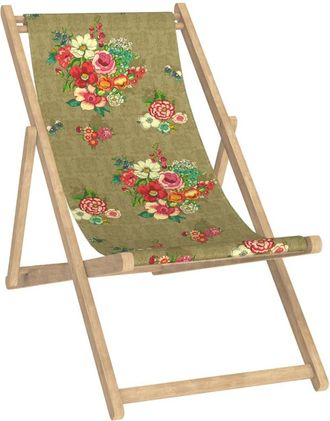 Vent de Boh&egrave;me Silla plegable de haya con estampado floral dorado