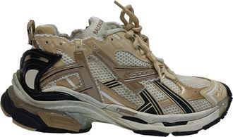 Balenciaga Pre-owned Mens Runner Sneakers in Beige and Black Polyurethane - Size EU 45