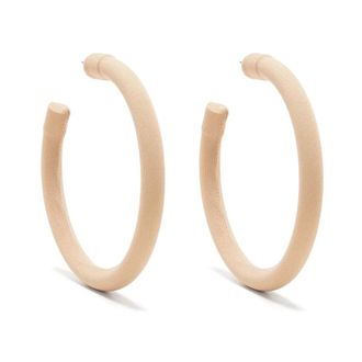 Maison Margiela Grote Open Hoop Oorbellen - Dames - Oorbellen - Beige - ONE Size - Accessoires