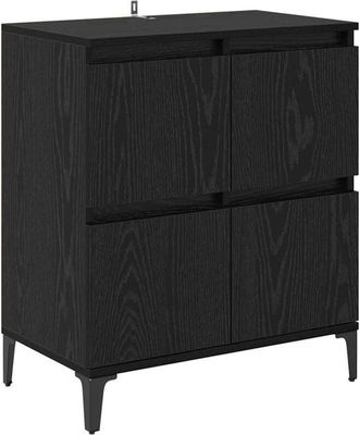 vidaXL Sideboard Black Oak 60 x 35 x 70 cm Engineered Wood and Iron vidaXL