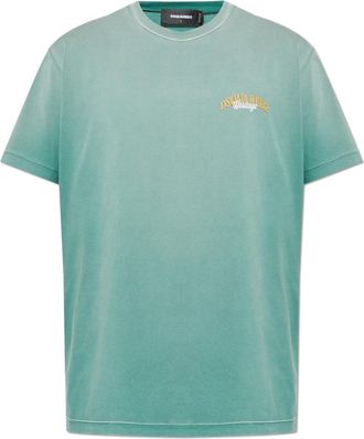 Dsquared2 T-shirt met logo - Heren - T-shirts - Groen - S - Katoen - Tops