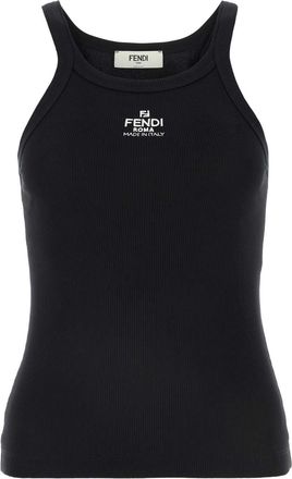 Fendi Black Cotton Tank Top