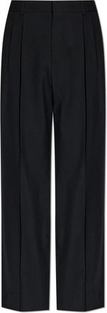 Balmain Wollen Straight-leg Broek - Heren - Nette broeken - Zwart - L - Wol - Broeken