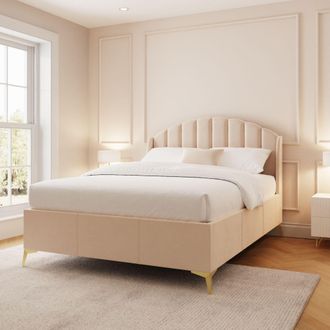 GFW Pettine End Lift Ottoman Storage Bed in Natural | Size: Double