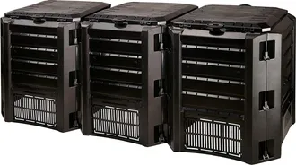 Prosperplast Compostador 1200 L Compogreen Module De Pl&aacute;stico En Color Negro, 82,6 (alto) X 198 (ancho) X 71,9 (profundo) Cms - Negro