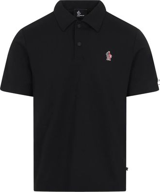 Moncler logo-patch polo shirt - men - Polyamide - S - Black