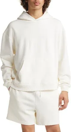 Elwood Core Oversize Organic Cotton Brushed Terry Hoodie in White at Nordstrom Rack, Size Xx-Large