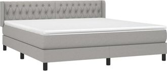 vidaXL Vidaxl - Cama Box Spring Con Colch&oacute;n Tela Gris Claro 180x200 Cm