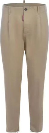 Dsquared2 Cotton Broeken - Heren - Slim Fit Broeken - Beige - XL - Katoen - Broeken
