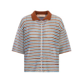 Marni Striped Crochet Cardigan - female - Marni - Cardigans - Multicolor - 2XS - Knitwear