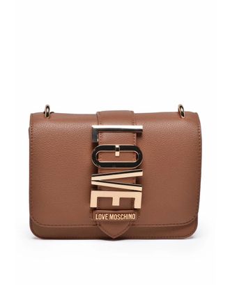 Love Moschino Crossbody Bag With Metallic Logo Plaque And Textured Finish
