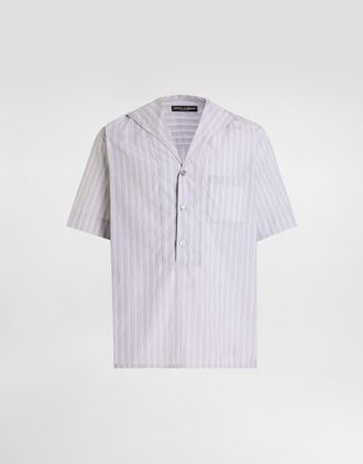 Dolce & Gabbana Striped Cotton Poplin Shirt - Man Shirts Multicolor 37