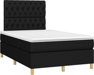 vidaXL Cama Box Spring Con Colch&oacute;n Led Tela Negro 120x200 Cm Vidaxl