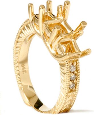 Pompeii3 1/5ct Vintage Three Stone Princess Cut Diamond Setting