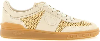 Valentino Garavani Beige Calfskin Low Top Womens Sneakers