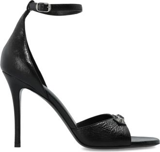 Balenciaga High Heel Sandals, female, Black, Size: 11 US City Up Leather Heeled Sandals