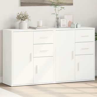 vidaXL Vidaxl - Aparador De Madera De Ingenier&iacute;a 2 Uds Blanco 60x31x70 Cm