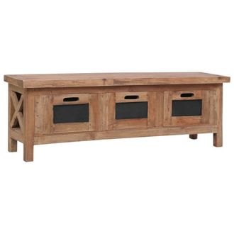 Berkfield Home TV Cabinet with 3 Drawers 120x30x40 cm Solid Mahogany Wood in Brown | Size: 120 x 30 x 40 cm