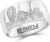 Effy Sterling Silver Pav&eacute; Diamond Love Band Ring in Silver/White at Nordstrom Rack, Size 7