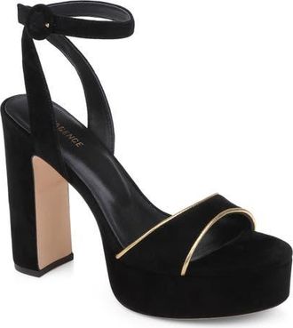 L'agence Essie Sandal in Black Suede at Nordstrom, Size 6.5
