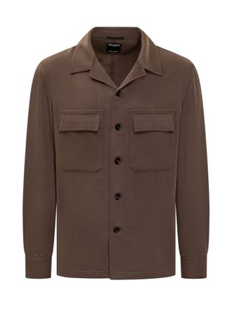 Ermenegildo Zegna Zegna Overshirt In Brown Wool