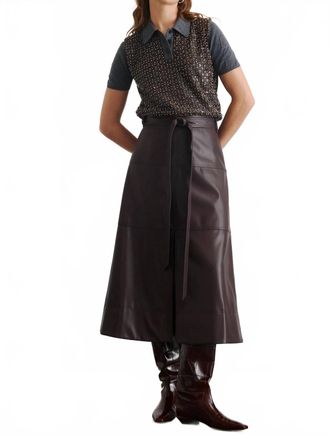 Tanya Taylor Hudley Midi Skirt In Oxblood
