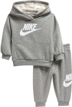 Nike Club Fleece Hoodie & Joggers Set in Dark Grey at Nordstrom, Size 12M
