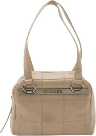 Chanel Pre-owned Vintage Leren Schoudertas - Dames - Vintage Schoudertas - Beige - ONE Size - Leer - Vintage