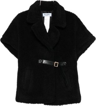 Blugirl Knitwear Black Jacket With Plush Texture